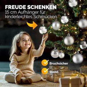 Produktbild für Weihnachtskugeln Deuba 102107, silber