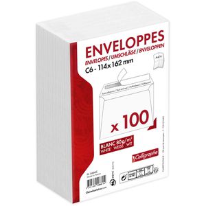 Produktbild für Briefumschläge Clairefontaine 5666C, C6, weiß