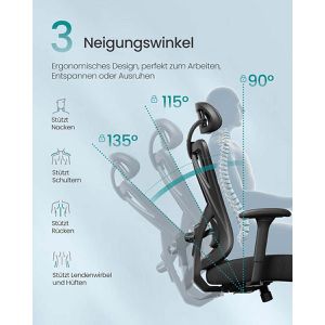 Produktbild für Bürostuhl Songmics OBN063BH01