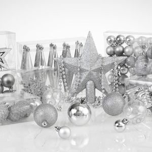 Produktbild für Weihnachtskugeln Deuba 103314, silber