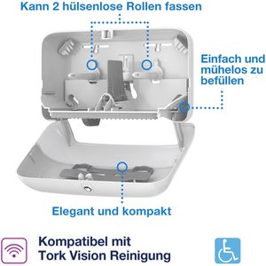 Produktbild für Toilettenpapierspender Tork Elevation, OptiServe, 558060, T7