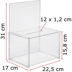 Produktbild für Spendenbox Sigel VA 150, Acryl, transparent