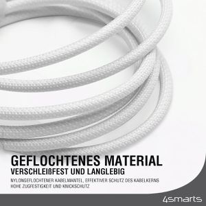 Produktbild für Ladekabel 4smarts PremiumCord, weiß, 1,5m