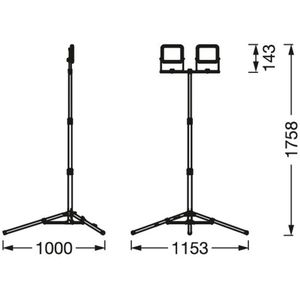 Produktbild für Baustrahler LEDVANCE Value Tripod LED, Netzbetrieb, 1,5m Kabel