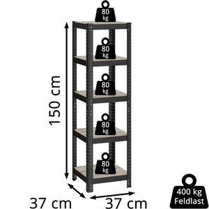 Produktbild für Schwerlastregal Songmics 5 Holzböden