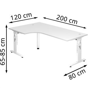 Produktbild für Schreibtisch Hammerbacher O-Serie, weiß / weiß