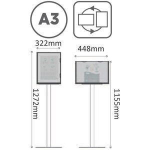 Produktbild für Infoständer Paperflow aus Stahl, weiß, A3