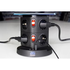 Produktbild für Steckdosenwürfel as-Schwabe 18221, mit 2m Kabel