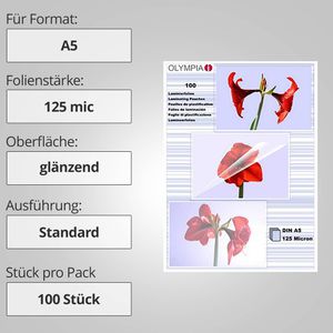 Produktbild für Laminierfolien Olympia 9177, DIN A5