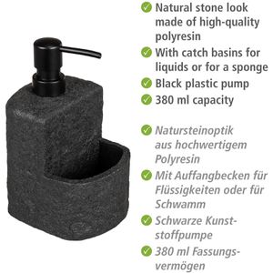 Produktbild für Spülmittelspender Wenko Festival Stone, 54667100, schwarz
