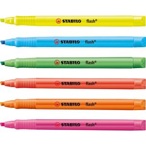 Textmarker Stabilo Flash Highlighter, 6 Stück