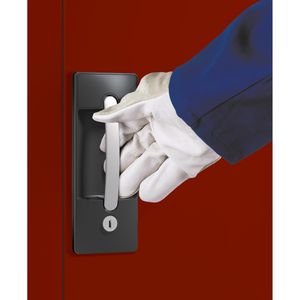 Produktbild für Magazinschrank CP-Möbel Acurado, grau / rot