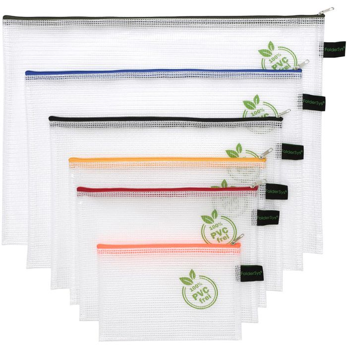 Zhehao A6-Reißverschlusstaschen – 300 Stück, 24 X 11,5 Cm, Mehrfarbig, Wasserdicht (PVC), Für Schule & Büro