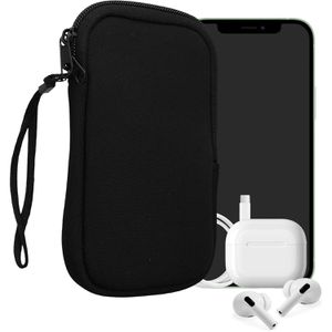 kwmobile Handytasche M, für Handys bis 5,5 Zoll, schwarz, Neopren