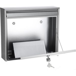 Produktbild für Briefkasten Burg-Wächter Borkum 3877 Ni, silber, aus Edelstahl