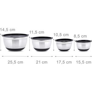 Produktbild für Schüssel Relaxdays Bowly 10019120, Set mit Deckel, 4-teilig