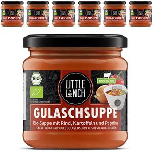 Little-Lunch Fertiggericht Gulaschsuppe, BIO, Rind, Kartoffeln und Paprika, je 350ml, 6 Stück