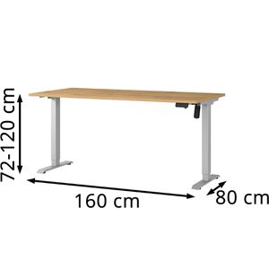 Produktbild für Schreibtisch Germania Profi 3.0, 8024-638, eiche / silber