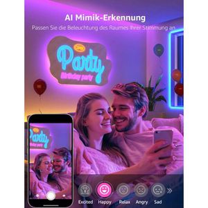 Produktbild für LED-Streifen Lepro S1 Smart KI, dimmbar, weiß + RGB