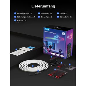 Produktbild für Lichtschlauch Govee Neon Rope Light 2, LED, weiß + farbig