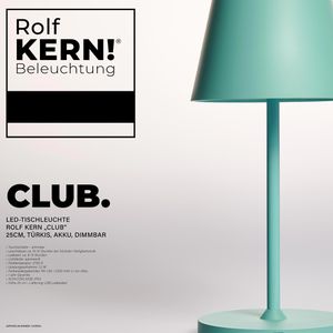 Produktbild für Tischlampe Rolf-Kern Club, türkis, LED, warmweiß