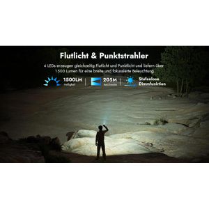 Produktbild für Taschenlampe Wuben X4 grau, LED, aufladbar