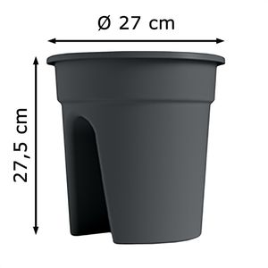 Produktbild für Blumenkasten KHW Flowerclip, anthrazit