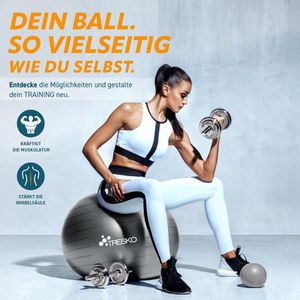 Produktbild für Gymnastikball Tresko Anti-Burst, mit Luftpumpe