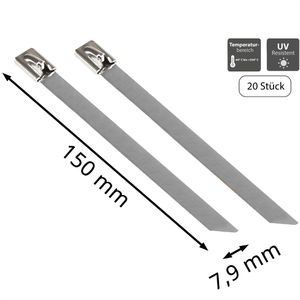 Produktbild für Kabelbinder Good-Connections KAB-E15X79, Edelstahl