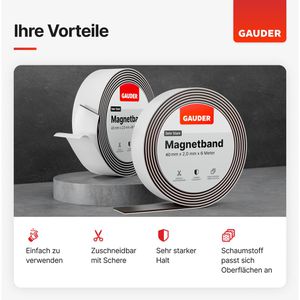 Produktbild für Magnetband Gauder sehr stark, schwarz