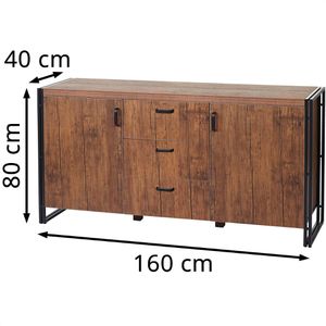 Produktbild für Sideboard Mendler HWC-A27, aus Holz, braun