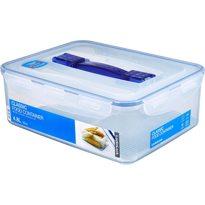 LocknLock Frischhaltedose HPL880, aus Kunststoff, 4,8 Liter, mit Abtropfgitter & Griff, transparent, luftdicht – Böttcher AG
