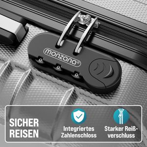 Produktbild für Koffer Monzana silber, 4-teilig + Zubehör