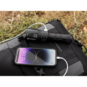 Produktbild für Taschenlampe Sandberg 420-89, schwarz, LED, aufladbar