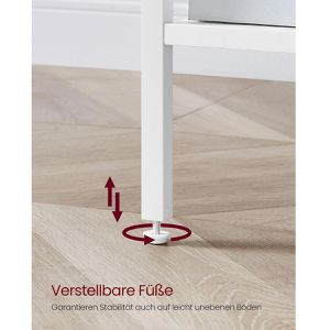 Produktbild für Beistelltisch Vasagle LET502B14, weiß, aus Holz / Metall