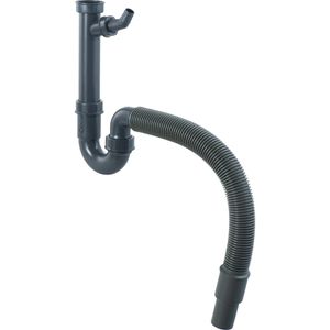 Siphon Cornat Röhrensiphon für Küchenspüle, grau