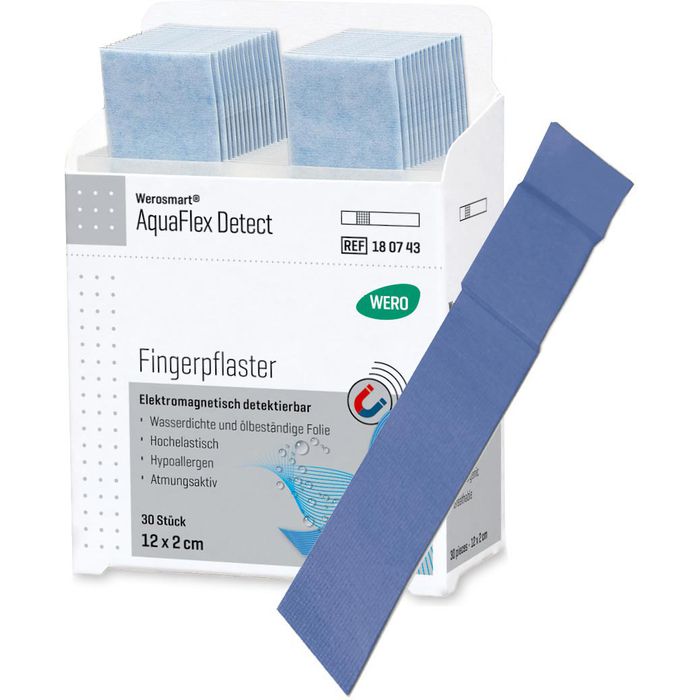 Wero Pflaster AquaFlex detect Fingerpflaster, 30 Strips, elastisch, 12 x  2,5cm – Böttcher AG