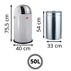 Produktbild für Mülleimer Wesco Pushboy, cool grey