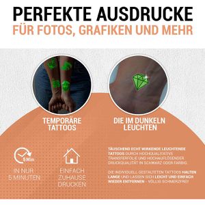 Produktbild für Transferpapier Skullpaper Leuchttattoo Inkjet, A4