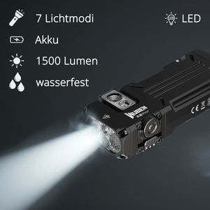 Produktbild für Taschenlampe Wuben X2 Pro+ schwarz, LED, aufladbar