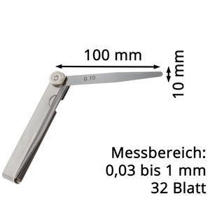 Produktbild für Fühlerlehre Helios-Preisser 0608149, T3, aus Federstahl