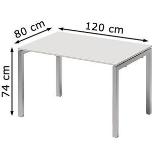 Produktbild für Schreibtisch Bisley Cito, DUF1208GW355, weiß / silber
