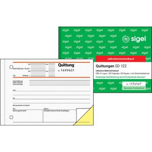 Quittungsblock Sigel SD122, A6 quer