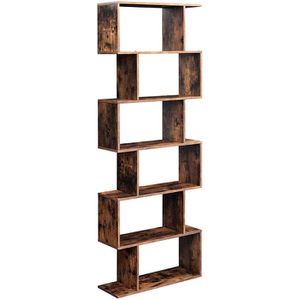 Vasagle Bücherregal LBC61BX, braun, vintage, aus Holz, 70 x 190,5 x 24cm, 6 Fächer