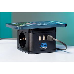 Produktbild für Steckdosenwürfel as-Schwabe 18220, mit Schalter, schwarz