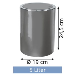 Produktbild für Mülleimer Kleine-Wolke Clap Platin, grau