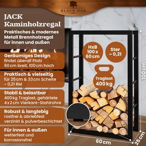 Produktbild für Kaminholzregal Black-Oak Jack, schwarz