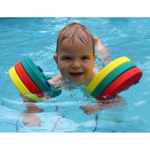 Produktbild für Schwimmflügel Delphin Schwimmscheiben, rot/gelb/grün