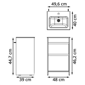 Produktbild für Waschtisch Vicco Stefanie, hängend, weiß