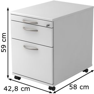 Produktbild für Rollcontainer Hammerbacher B-Serie, aus Holz, weiß